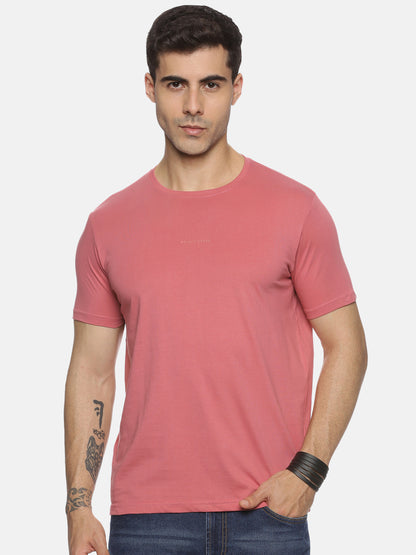 Magenta Cotton Round Neck T-Shirt