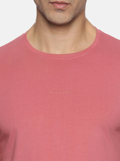 Magenta Cotton Round Neck T-Shirt