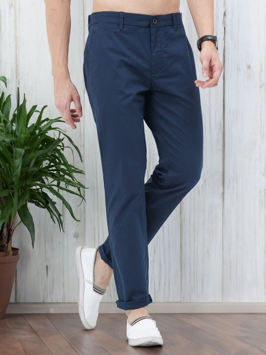 Premium Navy Dot Print Trouser